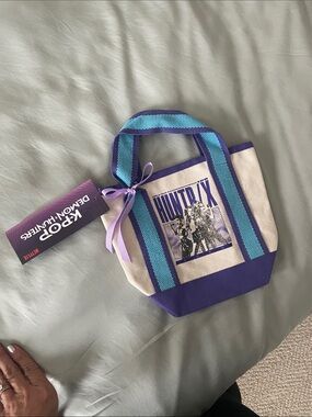 Netflix Canvas Tote in Purple and Turquoise Trim